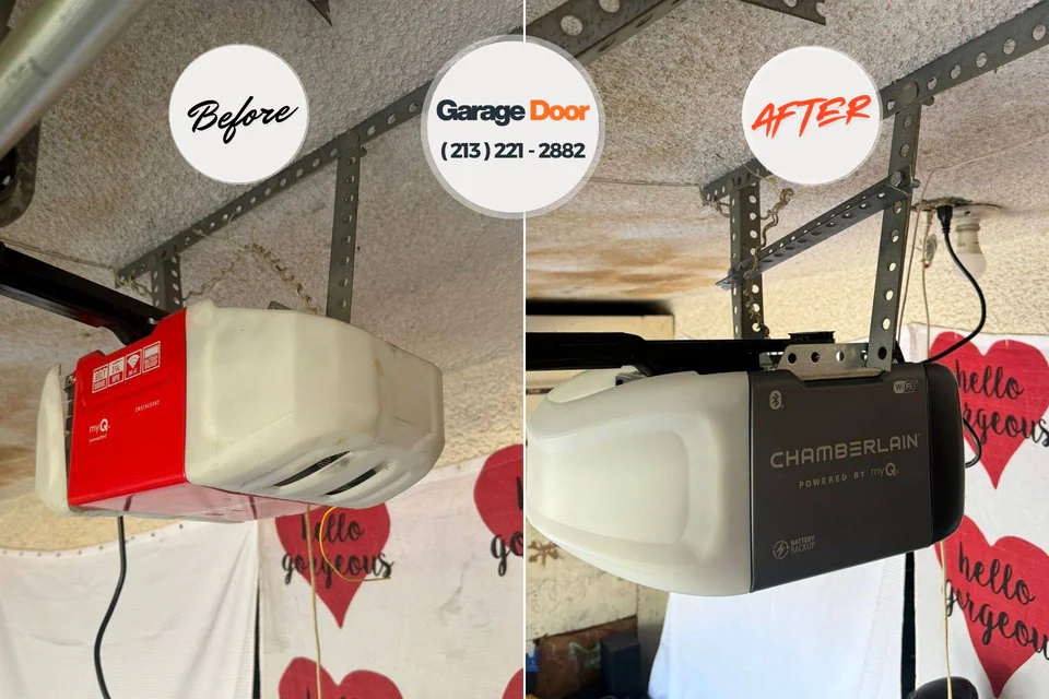 Before and after: garage door repair Lovington, NM